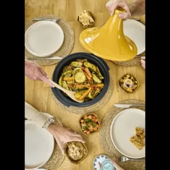 PEUGEOT Plat à Tajine en Aluminium Revêtement Céramique 30 cm Jaune Safran* Tajines