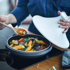 EMILE HENRY Plat à Tajine en céramique 33,5 cm Blanc Ardoise Delight* Tajines