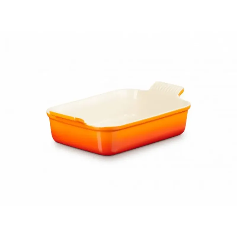 LE CREUSET Plat Rectangulaire Héritage en Céramique 26 cm Volcanique Tradition* Plat De Cuisson