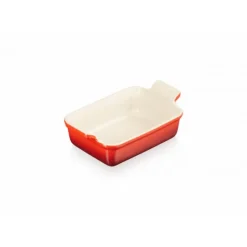 LE CREUSET Plat Rectangulaire Héritage en Céramique 19 cm Cerise Tradition* Plat De Cuisson