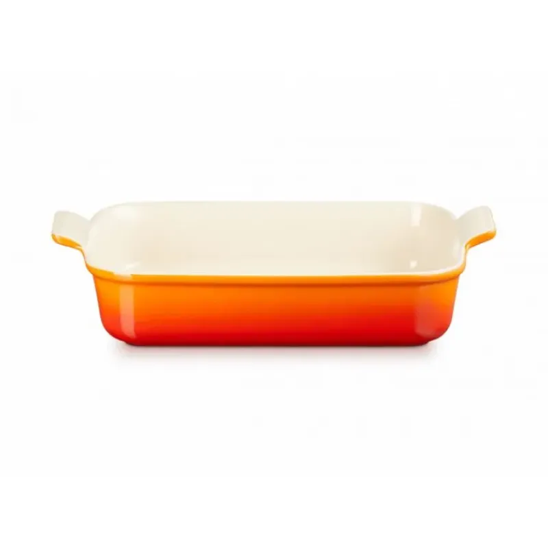 LE CREUSET Plat Rectangulaire Héritage en Céramique 32 cm Volcanique Tradition* Plat De Cuisson