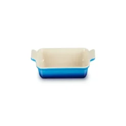 LE CREUSET Plat Rectangulaire Héritage en Céramique 19 cm Azur Tradition* Plat De Cuisson