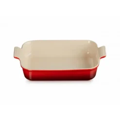 LE CREUSET Plat Rectangulaire Héritage en Céramique 32 cm Cerise Tradition* Plat De Cuisson