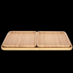 PEBBLY Plateau de Service en Bambou 28 x 20 cm* Servir, Présenter