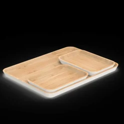 PEBBLY Plateau de Service en Bambou Crème 40 x 30 cm* Servir, Présenter