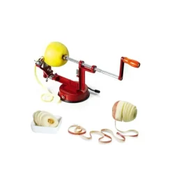 La Bonne Graine Pèle-pommes Rouge à ventouse* Eplucheurs, Dénoyauteur