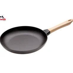 STAUB Poêle en Fonte Noir 28 cm Manche Bois* Poêles