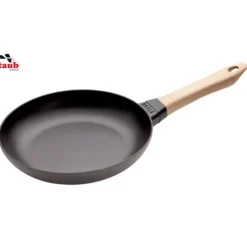 STAUB Poêle en Fonte Noir 24 cm Manche Bois* Poêles