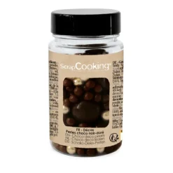 SCRAPCOOKING Pot de Décors en Perles Or et Chocolat Noir 50 g* Décoration Comestible