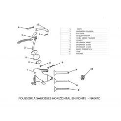 TELLIER Poussoir manuel à saucisses en fonte* Poussoir À Saucisse