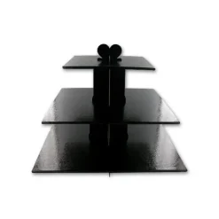 GATODECO Présentoir Noir Cupcakes 3 Etages Carrés Gatodéco* Présentoirs Pour Gâteaux