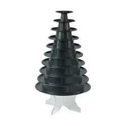 MALLARD FERRIERE Pyramide à Macaron vertical 10 plateaux amovibles - Version Noire* Présentoirs Pour Gâteaux