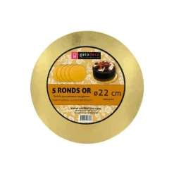 GATODECO Ronds Dorés Ø 21,7 cm (x5) Gatodéco* Présentoirs Pour Gâteaux