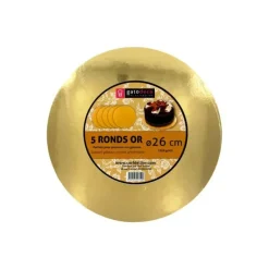 GATODECO Ronds Dorés Ø 25,5 cm (x5) Gatodéco* Présentoirs Pour Gâteaux