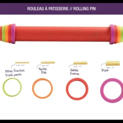 MASTRAD Rouleau à Pâtisserie ajustable rouge 41 cm* Ustensiles Pâtisserie