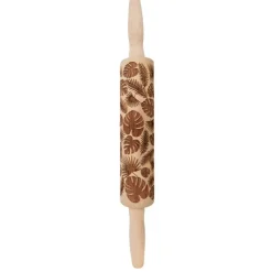SCRAPCOOKING Rouleau Pâtisserie Motif Feuilles Tropicales 39 cm Bois* Ustensiles Décor Gâteau|Ustensiles Pâtisserie