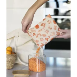 PEBBLY Sac à Vrac Coton Bio Rouge 15 x 20 cm* Sac En Tissu