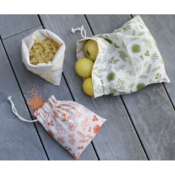 PEBBLY Sac à Vrac Coton Bio Vert 25 x 30 cm* Sac En Tissu