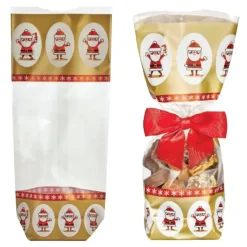 CUISINEADDICT Sachet Confiserie Doré 12x26cm Père-Noël (x100)* Emballage Alimentaire
