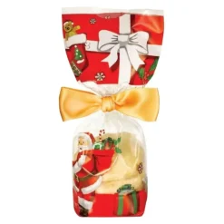 CUISINEADDICT Sachet Confiserie Père Noël 10x22cm (x100) - Fond Cartonné* Emballage Alimentaire