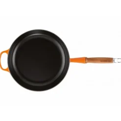 LE CREUSET Sauteuse en Fonte 28 cm Volcanique avec Manche en Bois Signature* Sauteuses