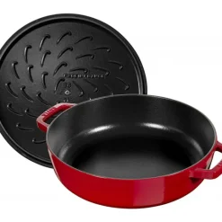 STAUB Sauteuse en Fonte Chistera 24 cm Rouge Cerise* Sauteuses