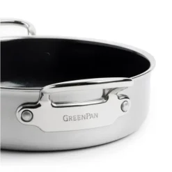 GREENPAN Sauteuse Inox Ø 26 cm avec Couvercle PREMIERE* Sauteuses