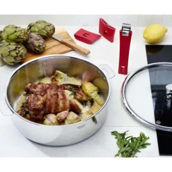 CRISTEL Sauteuse Mutine Ø 26 cm Manche Amovible Anti-Adhésive Inox* Sauteuses