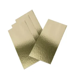 CUISINEADDICT Semelle à Bûche 30x10cm Or Bord Droit (x50)* Présentoirs Pour Gâteaux