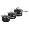LE CREUSET Set 3 Casseroles Antiadhérentes Essentiel Céramique avec Couvercle* Casseroles