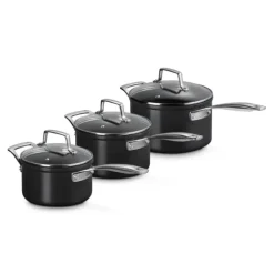 LE CREUSET Set 3 Casseroles Antiadhérentes Essentiel Céramique avec Couvercle* Casseroles