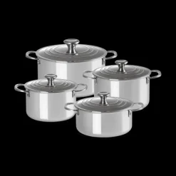 LE CREUSET Set 4 Pièces Casseroles et Faitout Inox Signature* Batterie De Cuisine|Faitout