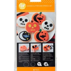 WILTON Set de 2 Emporte-Pièces et 2 Pochoirs Halloween* Emporte Pièce - Découpoir Pâtisserie