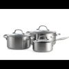 GREENPAN Set de 3 pièces : Casserole 16 cm + Faitout 20 et 24cm collection GENEVA ™* Batterie De Cuisine|Faitout