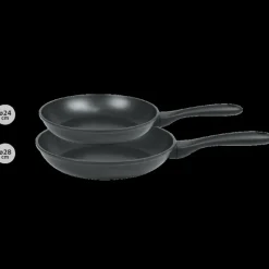 CRISTEL Set de 2 Poêles Aluminium Ø24 & 28 cm Cookway Ultralu* Batterie De Cuisine|Poêles