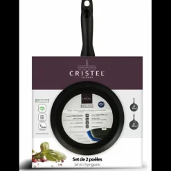 CRISTEL Set de 2 Poêles Aluminium Ø24 & 28 cm Cookway Ultralu* Batterie De Cuisine|Poêles