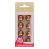 FUNCAKES Sphère en Chocolat Bronze 2 cm (x8)* Décoration Comestible