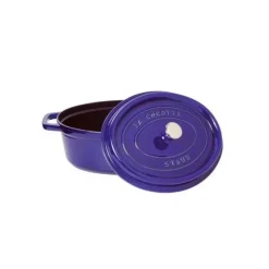 STAUB Cocotte Fonte Ovale 31 cm Bleu Intense Majolique 5,5 L* Cocotte En Fonte