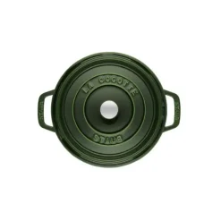 STAUB Cocotte Fonte Ronde 26 cm Vert Basilic Majolique 5,2 L* Cocotte En Fonte