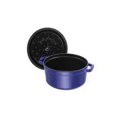 STAUB Cocotte Fonte Ronde 26 cm Bleu Intense Majolique 5,2 L* Cocotte En Fonte