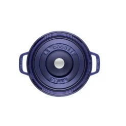 STAUB Cocotte Fonte Ronde 26 cm Bleu Intense Majolique 5,2 L* Cocotte En Fonte