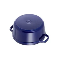 STAUB Cocotte Fonte Ronde 26 cm Bleu Intense Majolique 5,2 L* Cocotte En Fonte