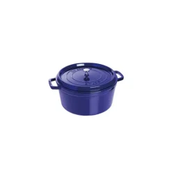STAUB Cocotte Fonte Ronde 24 cm Bleu Intense Majolique 3,8 L* Cocotte En Fonte