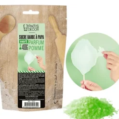 PATISDECOR Sucre Barbe à Papa Pomme Verte 400 g Patisdécor* Préparation Pâtisserie|Décoration Comestible