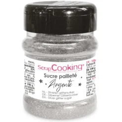 SCRAPCOOKING Sucre Pailleté Argenté 160 g* Décoration Comestible