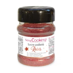 SCRAPCOOKING Sucre Pailleté Rubis 160 g* Sucre|Décoration Comestible