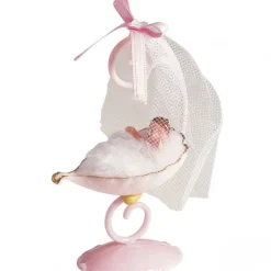 NORDIA Sujet bapteme Fille Berceau Rose 10 cm* Décoration Gâteau