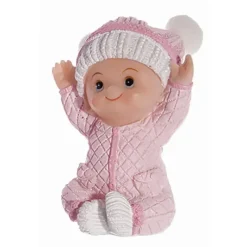MALLARD FERRIERE Sujet bapteme Fille Pyjama Rose 7,5 cm* Décoration Gâteau