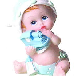 CUISINEADDICT Sujet bapteme Garçon Assis Bleu 6,5 cm* Décoration Gâteau