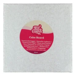 FUNCAKES Support Gâteau Carré 22,5 x 0,4 cm Argenté* Présentoirs Pour Gâteaux
